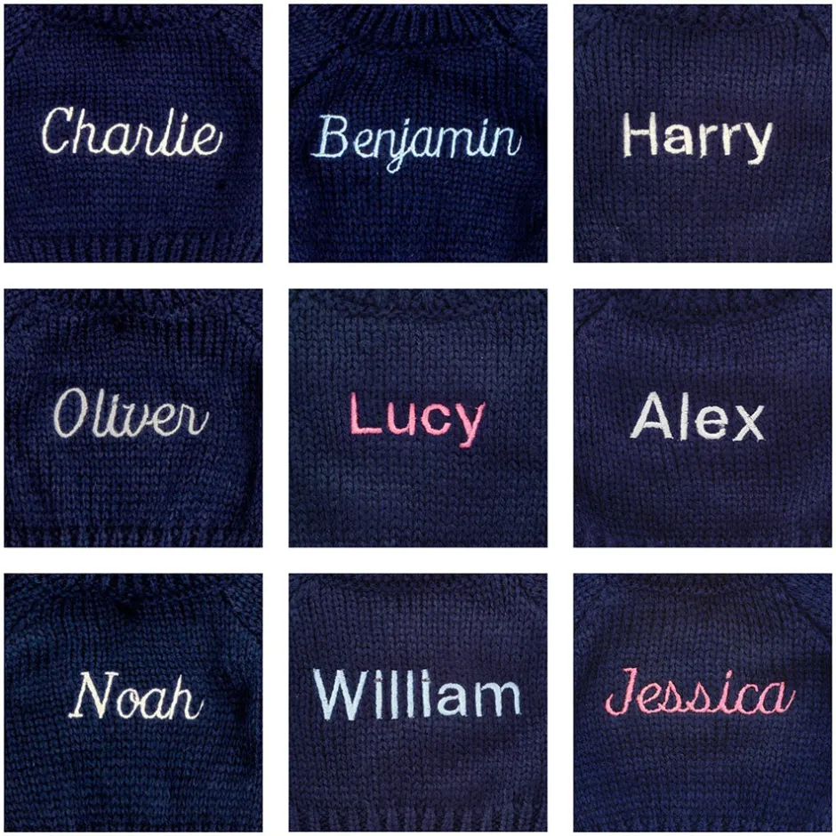 Bashful Blue Bunny with Personalised Navy Jumper*Jellycat Outlet