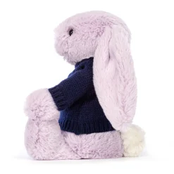 Bashful Lilac Bunny with Personalised Navy Jumper*Jellycat Online
