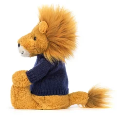 Bashful Lion with Personalised Navy Jumper*Jellycat Clearance