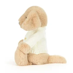Bashful Luxe Puppy Orlando with Personalised Cream Jumper*Jellycat New